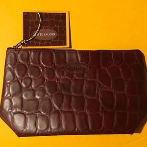 New Estee Lauder Large zip Top Cosmetic Bag/Clutch